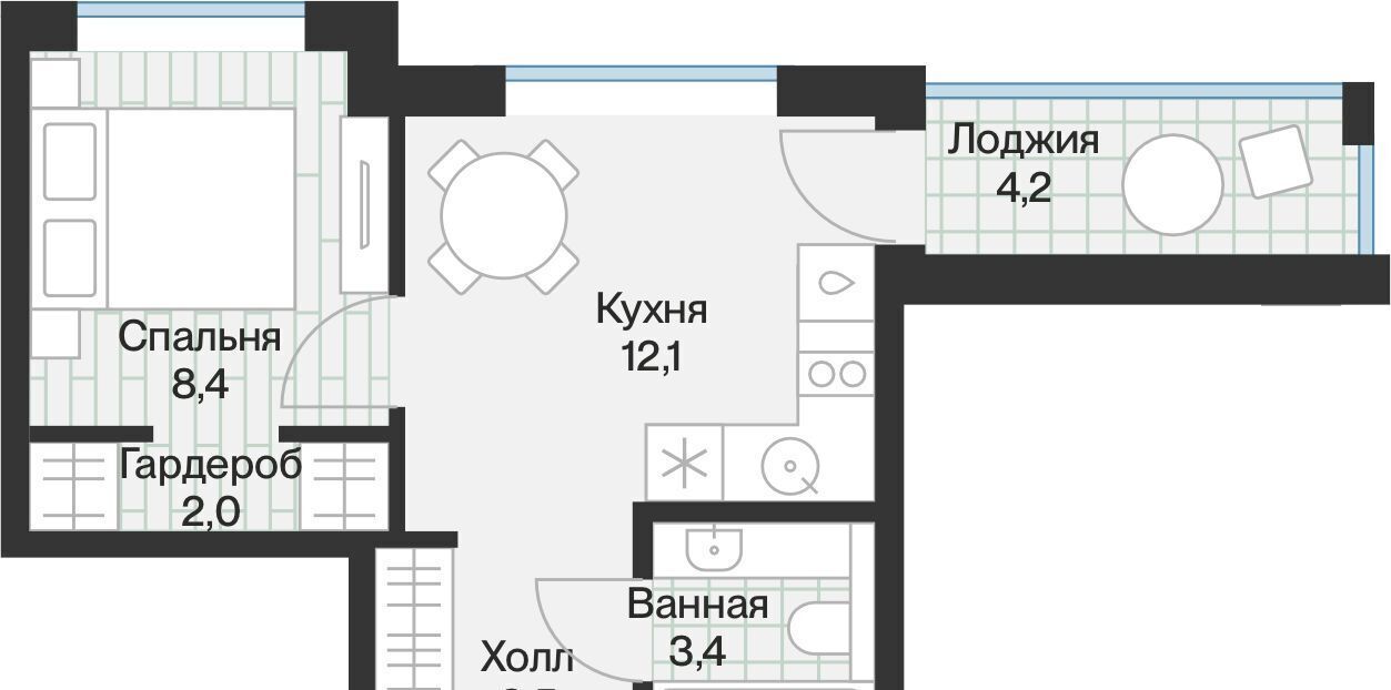квартира г Тюмень р-н Калининский ул Игоря Комиссарова 19 фото 2