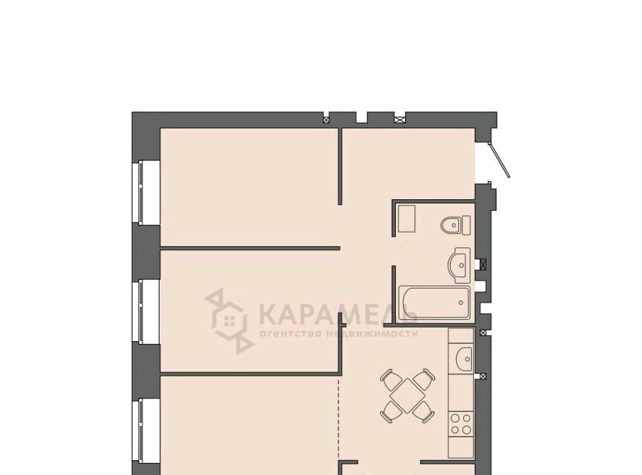 квартира г Волгоград р-н Тракторозаводский ул им. Дегтярева 19 фото 1
