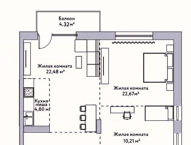 квартира г Новосибирск Речной вокзал ш Дачное 22/3 фото 16