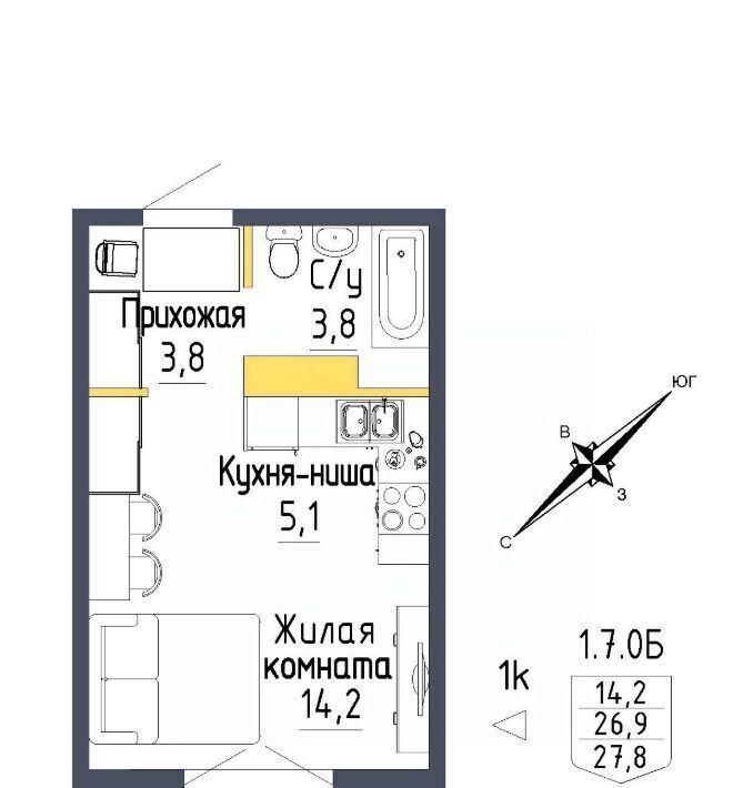 квартира г Екатеринбург р-н Орджоникидзевский ул Тюльпановая 12 ЖК «Зеленая горка» Проспект Космонавтов фото 1