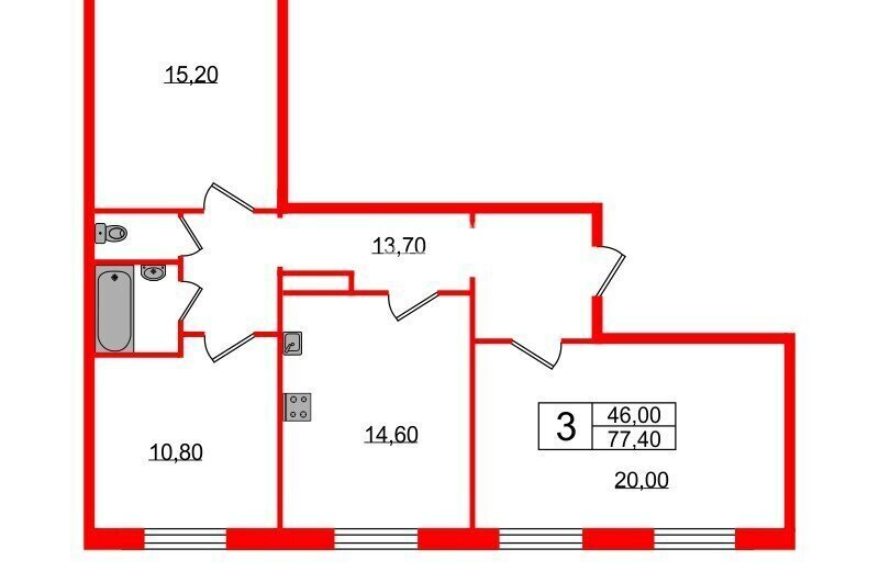 квартира г Санкт-Петербург ул Бухарестская 124/56 Дунайская фото 9