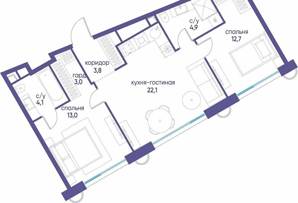 квартира г Щербинка квартал № 1 метро Терехово ЖК «Остров» 8й к 1 фото 1