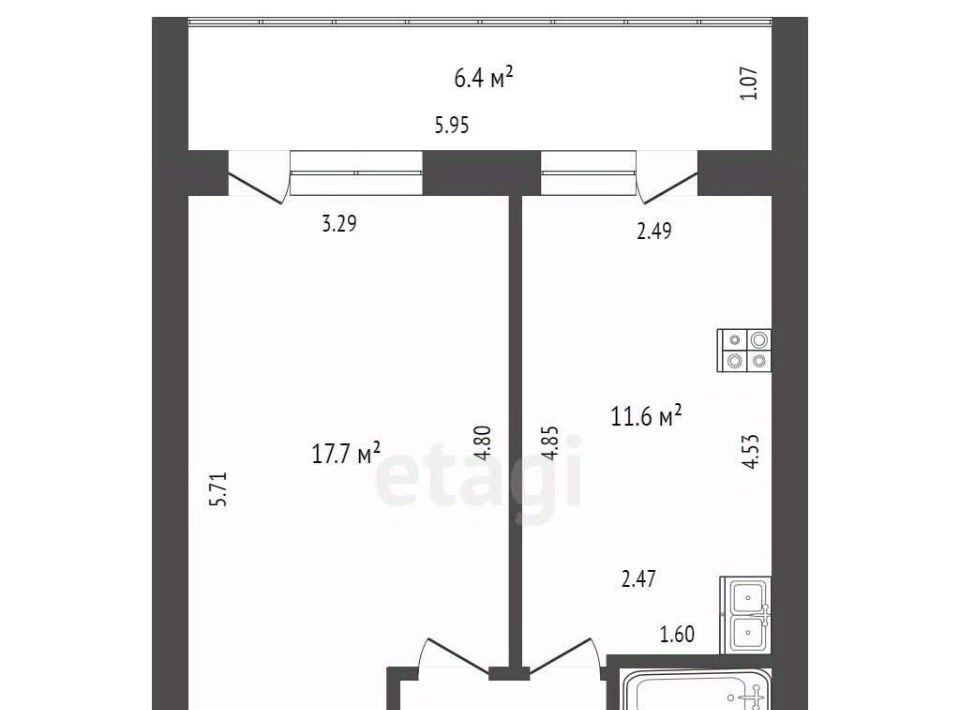 квартира г Стерлитамак ул 7 Ноября 103 фото 13