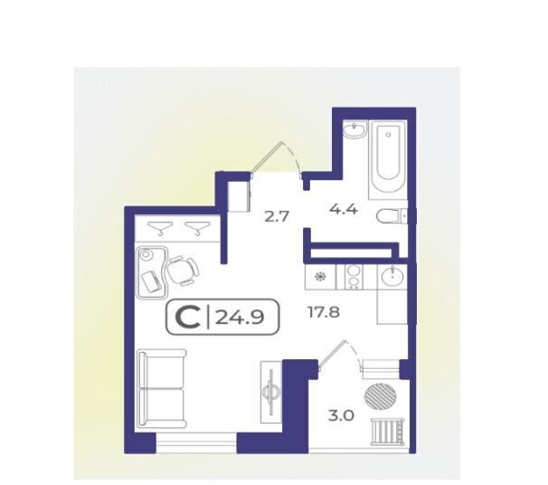 квартира г Тюмень р-н Ленинский ул Дамбовская 29 корп. 2 фото 2