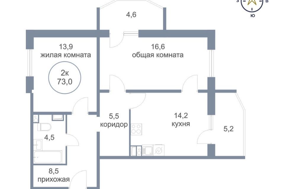 квартира г Сургут тракт Югорский 54/2 Сургут городской округ фото 6