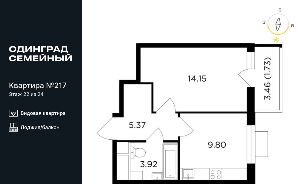 квартира г Одинцово р-н мкр Клубничное поле Одинцово, 10 фото 1