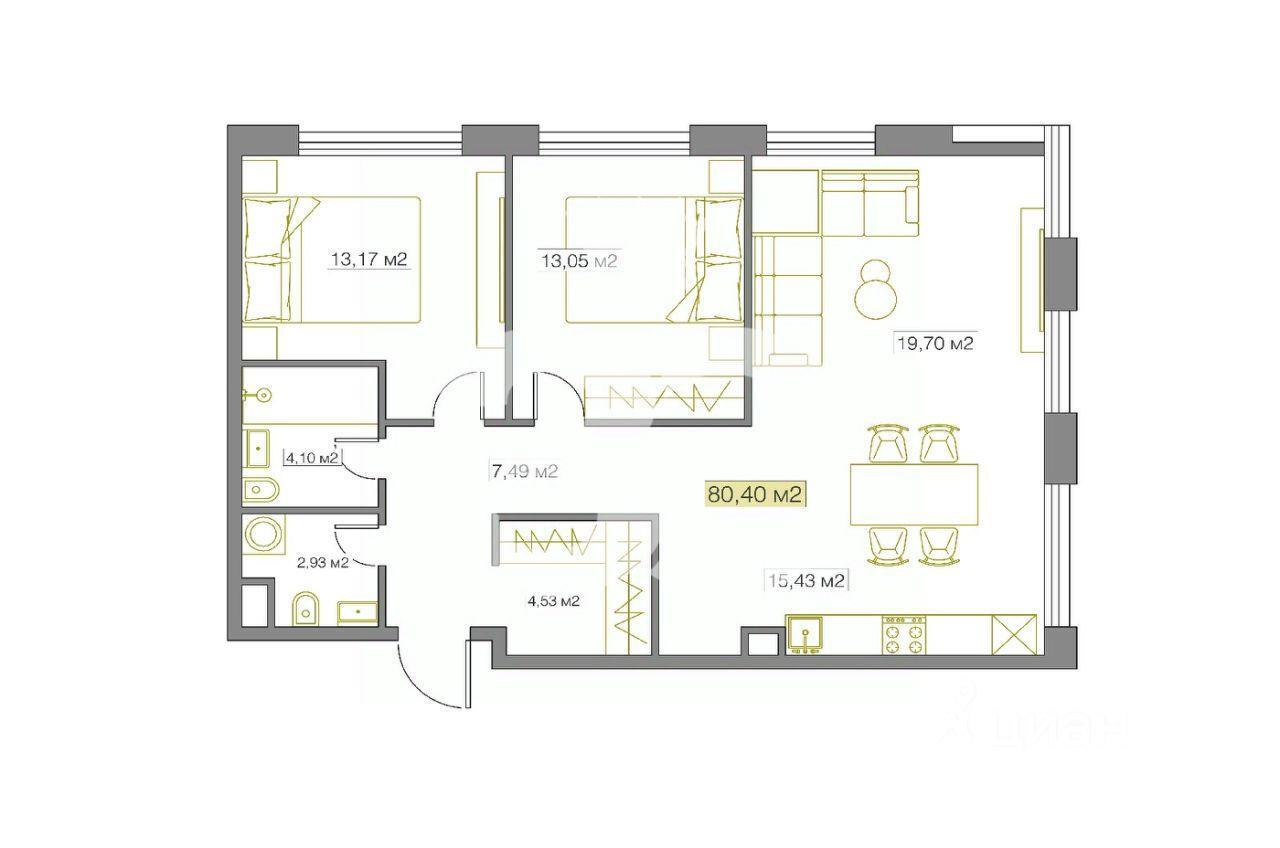 квартира г Москва метро Раменки ЗАО пр-кт Генерала Дорохова ЖК West Garden к 11, Московская область фото 2