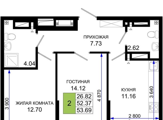 квартира р-н Октябрьский пер Нефтекачка ЖК «Октябрь Парк» фото