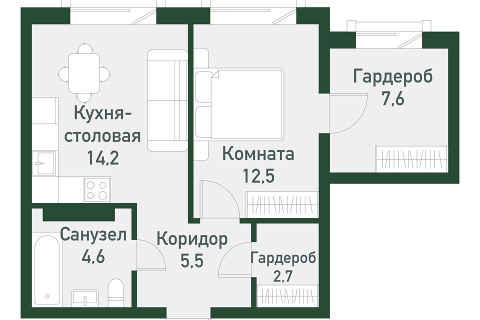 квартира р-н Сосновский п Западный Спортивная улица, 22 фото 1