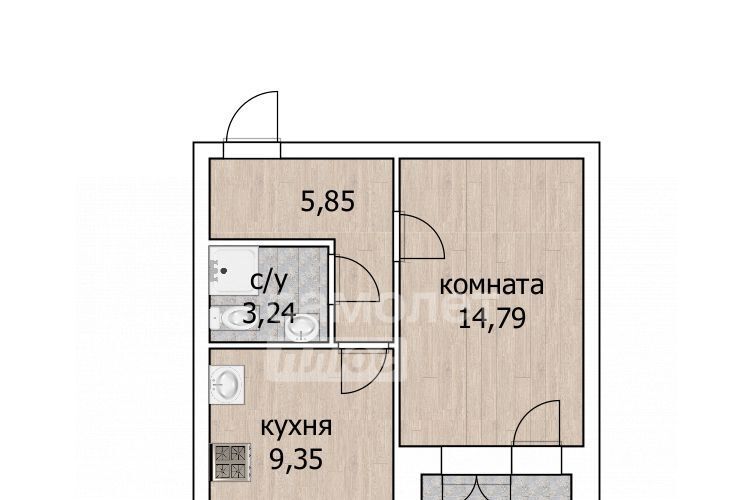 квартира г Уфа р-н Кировский ул Академика Курчатова 65/8 фото 16