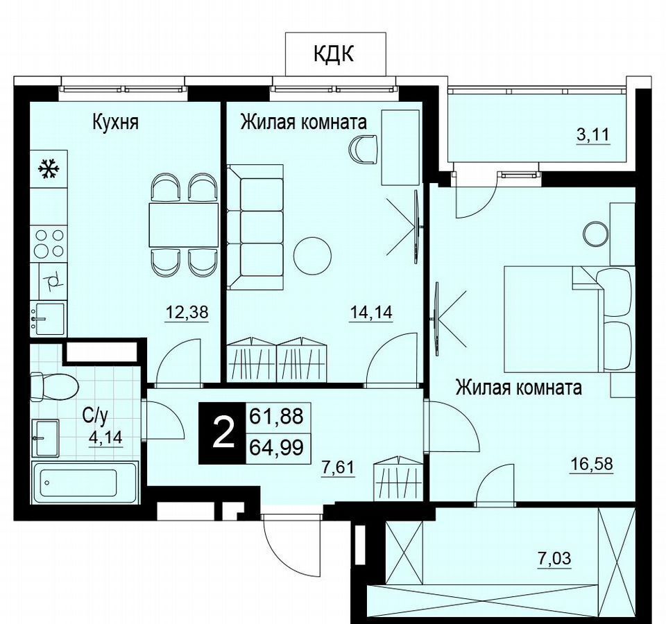 квартира г Самара р-н Куйбышевский ш Южное 2 фото 1