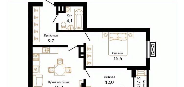 квартира г Краснодар р-н Прикубанский ЖК «Краснодар» ул. Даниила Смоляна, 71к 1 фото 1