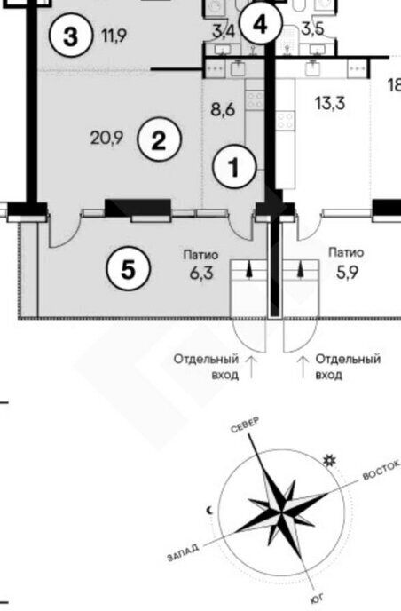 квартира г Москва метро Стрешнево б-р Чкаловский 6к/1 фото 6