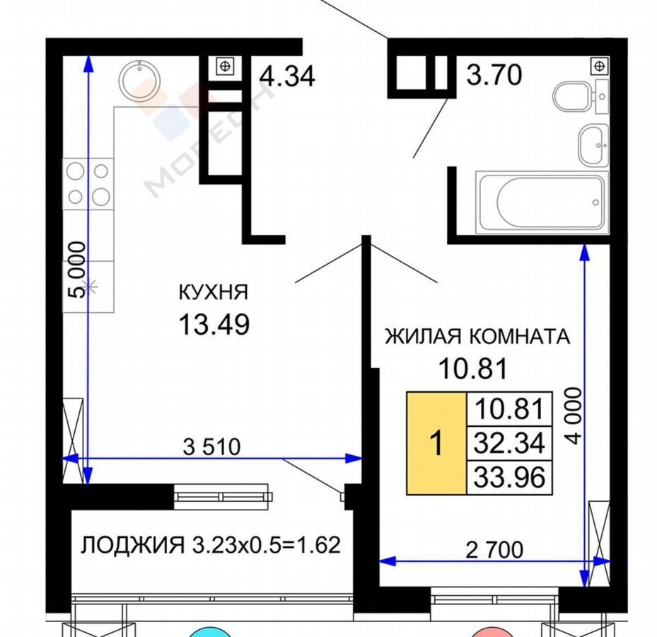 квартира г Краснодар р-н Центральный ул Воронежская 47/10 фото 5