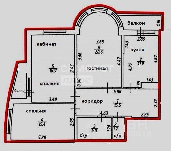 квартира г Краснодар ул им. Дзержинского 350051 корпус 3, 54 фото 2