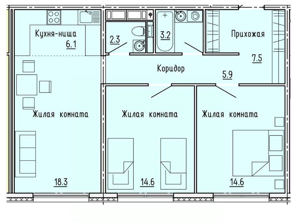 квартира г Пенза р-н Октябрьский ЖК «Лугометрия» фото 1