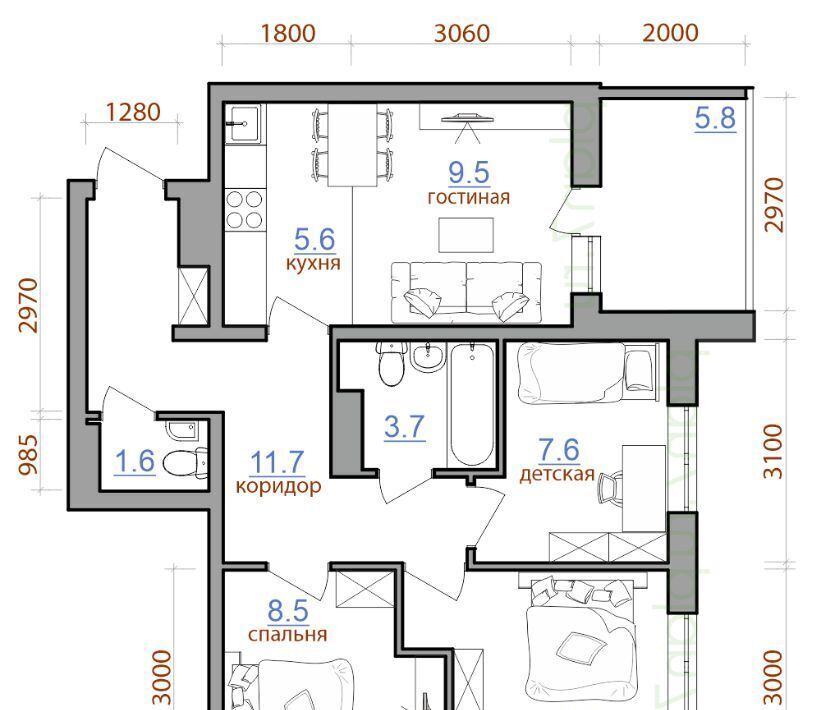 квартира г Иркутск р-н Ленинский Ново-Ленино 1 1-й Ленинский квартал тер. фото 1