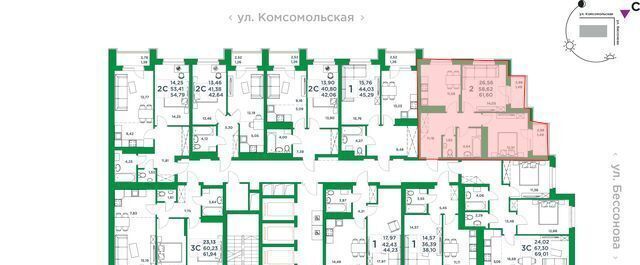 квартира г Уфа р-н Советский ул Комсомольская 8 ЖК «Сапфир» фото 3