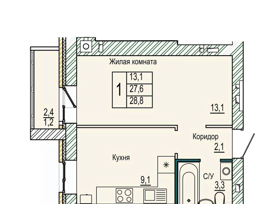 квартира г Волгоград р-н Кировский ЖК «Колизей» фото 1