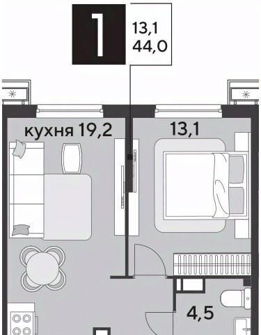 квартира г Краснодар р-н Прикубанский ЖК «Парк Победы» фото 1