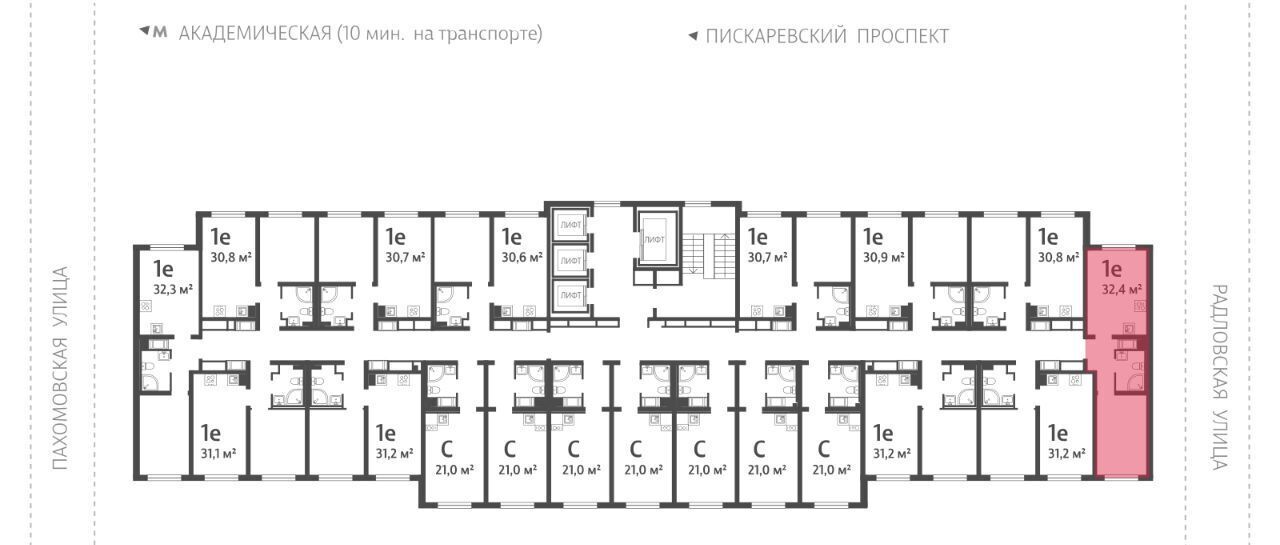 квартира г Санкт-Петербург метро Академическая ул Пахомовская 12к/2 округ Полюстрово фото 2