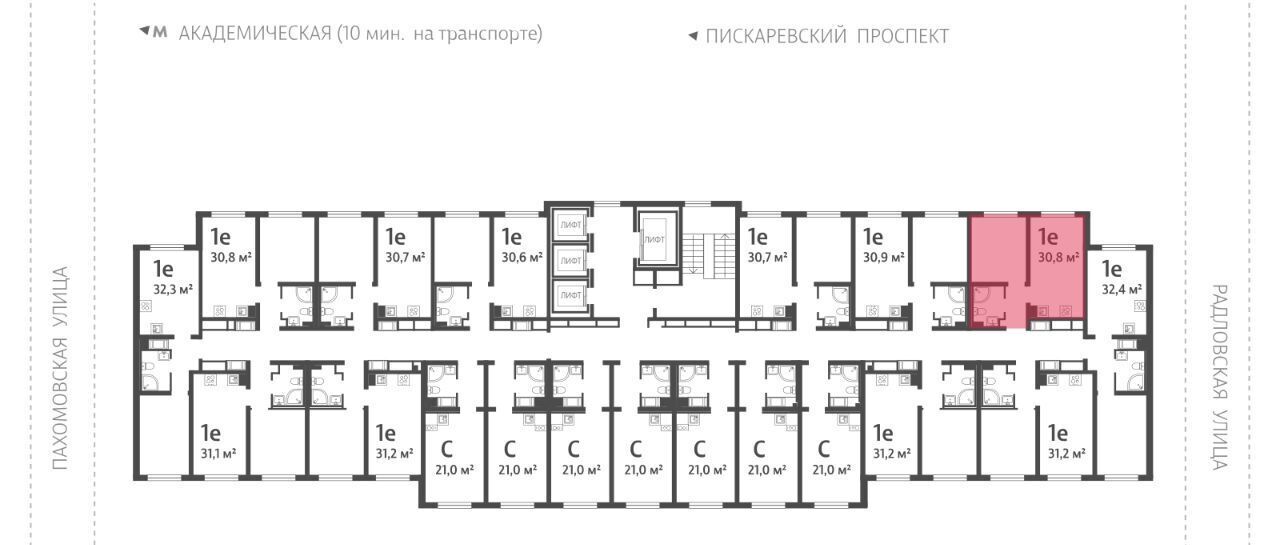 квартира г Санкт-Петербург метро Академическая ул Пахомовская 12к/2 фото 2