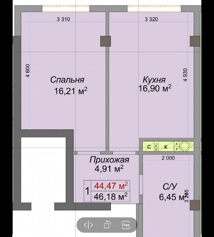 квартира г Нальчик Горная ул. Героя России Т. М. Тамазова, 5 фото 14