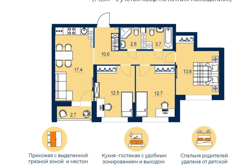 квартира г Екатеринбург р-н Железнодорожный ул Пехотинцев 2а/1 Екатеринбург городской округ фото 1