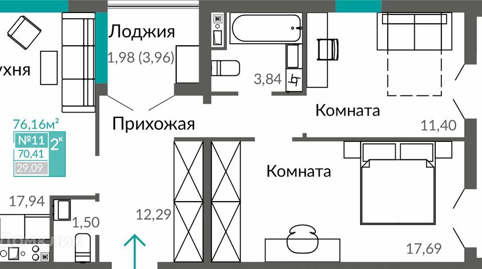 квартира г Симферополь р-н Киевский фото 1