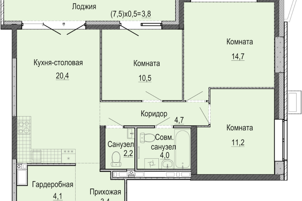 квартира г Ижевск р-н Первомайский Ракетный городской округ Ижевск, Жилой комплекс Умные кварталы А 14 фото 1