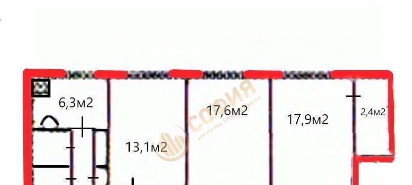 квартира г Санкт-Петербург метро Проспект Просвещения ул Кустодиева 20к/1 округ № 15 фото 5