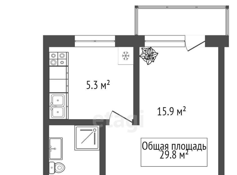 квартира г Новосибирск р-н Центральный Берёзовая роща ул Державина 92 фото 12