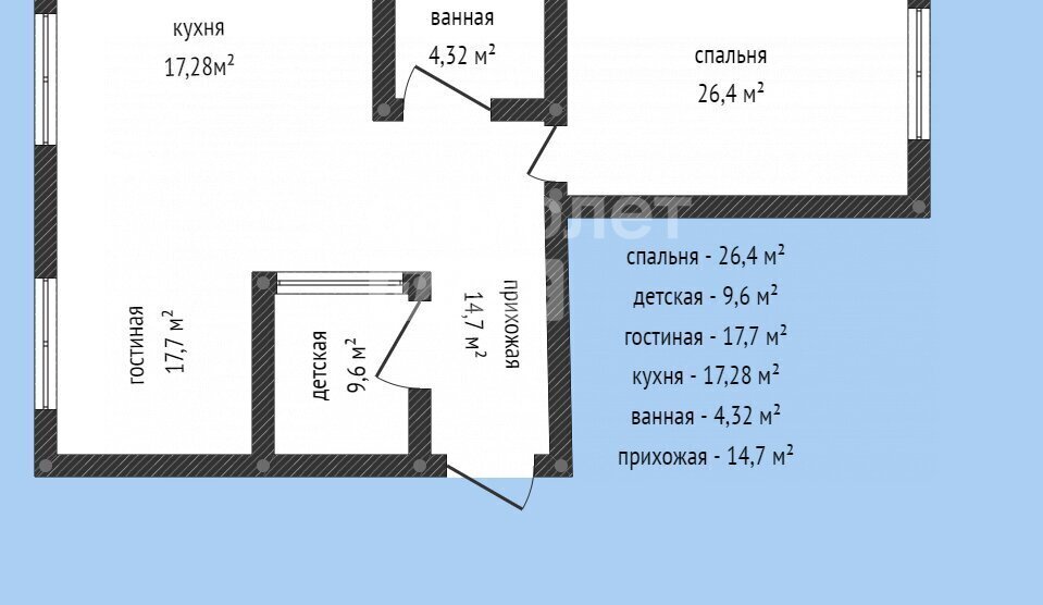 квартира г Махачкала р-н Ленинский пр-кт Насрутдинова 272бк/2 фото 24