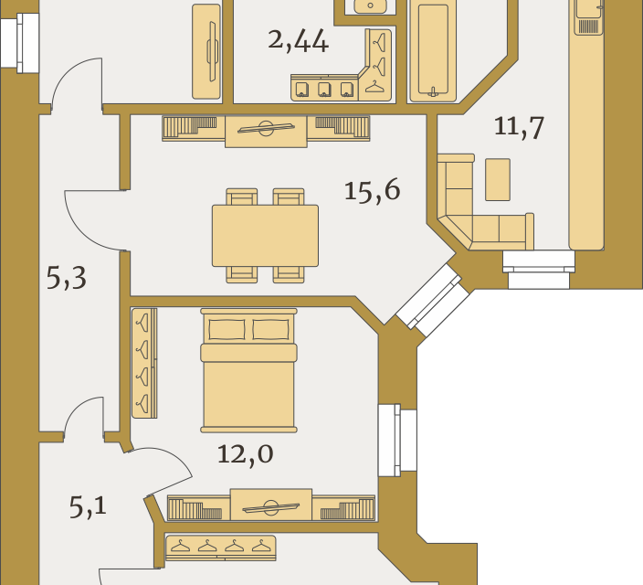 квартира г Санкт-Петербург линия 4-я В.О. 39 Василеостровский, В. О. фото 2