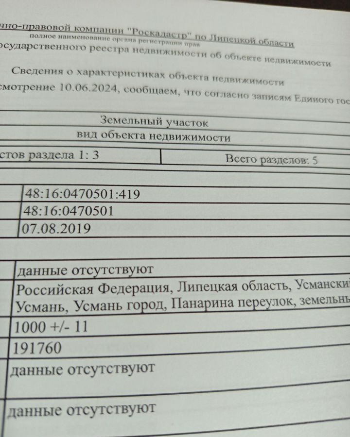 земля р-н Усманский г Усмань пл Ленина городское поселение Усмань фото 2