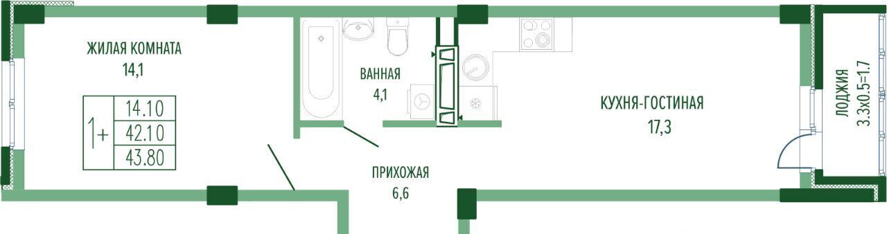 квартира г Краснодар р-н Прикубанский Фестивальный ЖК «Екатерининский парк» фото 1