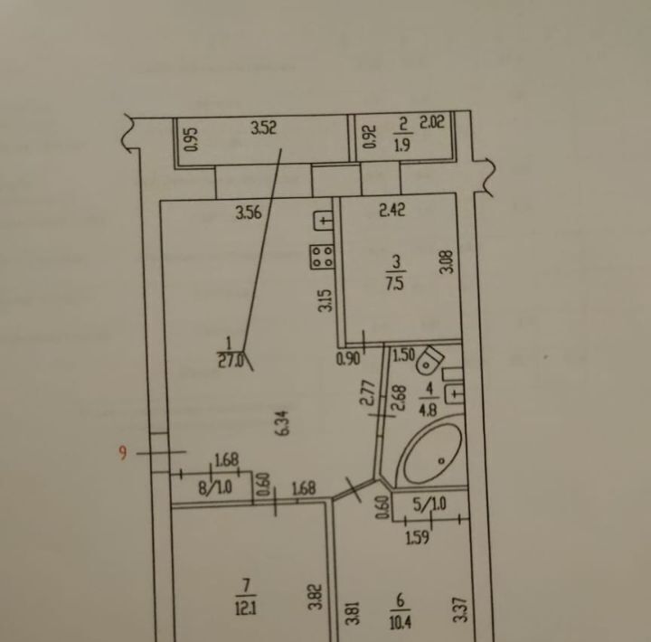 квартира г Барнаул р-н Железнодорожный ул Молодежная 62а фото 18