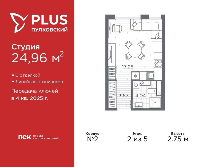 квартира г Санкт-Петербург метро Московская ЖК Пулковский Ленинградская область фото 1