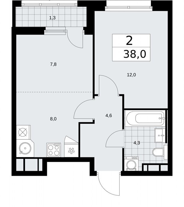 квартира г Москва метро Коммунарка ТиНАО ЖК Скандинавия, 25. 5 фото 1