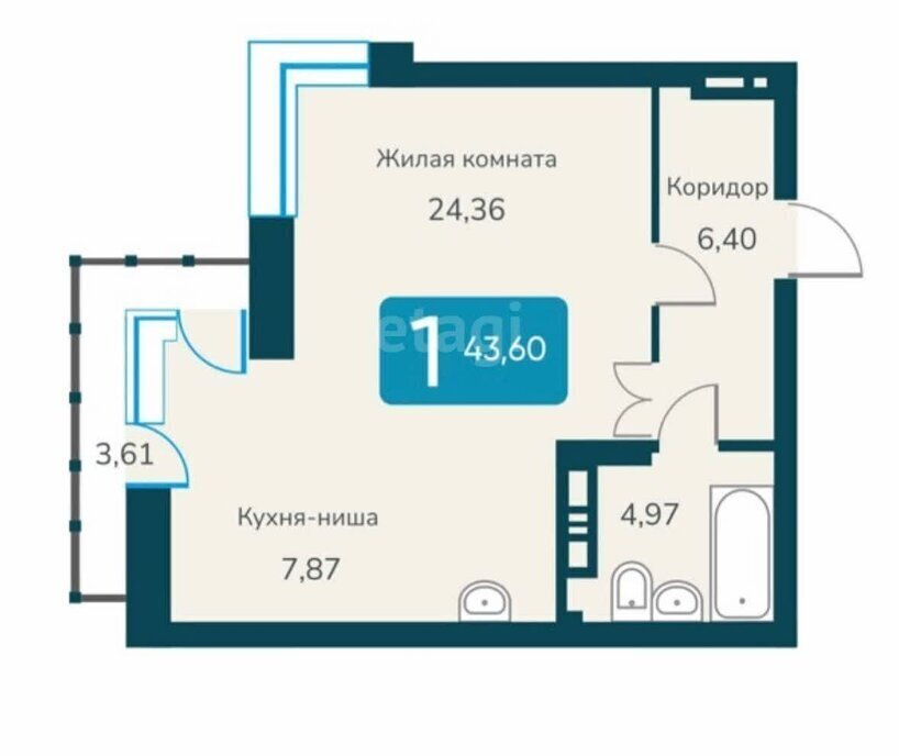 квартира г Новосибирск р-н Октябрьский Речной вокзал ул Владимира Заровного 6 ЖК Марсель 2 фото 1