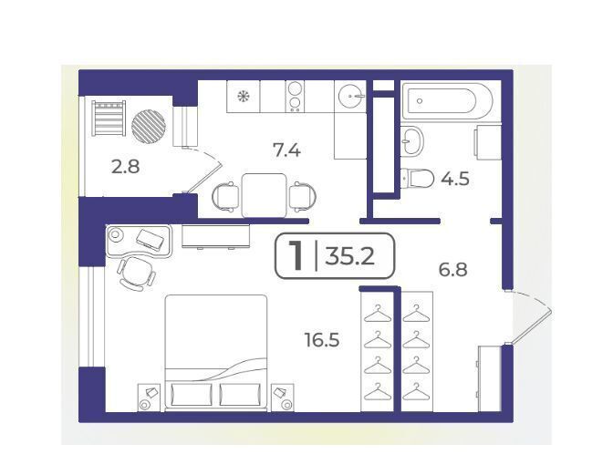 квартира г Тюмень р-н Ленинский ул Дамбовская 29 корп. 3 фото 2