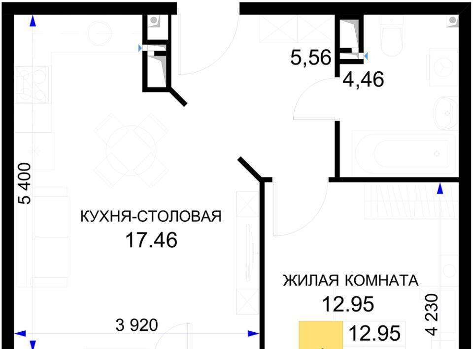 квартира г Краснодар р-н Центральный ЖК Фонтаны фото 1
