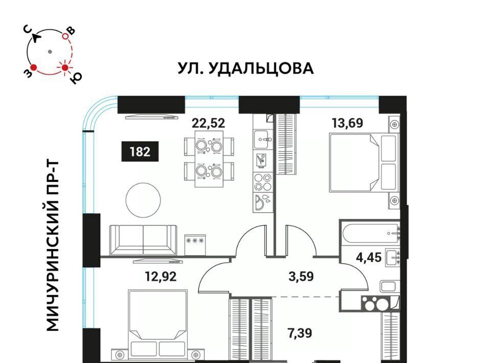 квартира г Москва метро Проспект Вернадского ЖК «Инноватор» к А фото 1