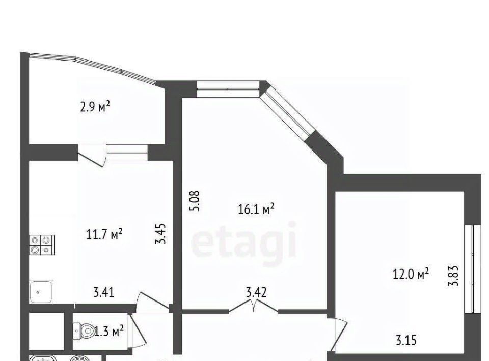 квартира г Москва метро Рассказовка Московский г., ул. Москвитина, 1к 2 фото 2