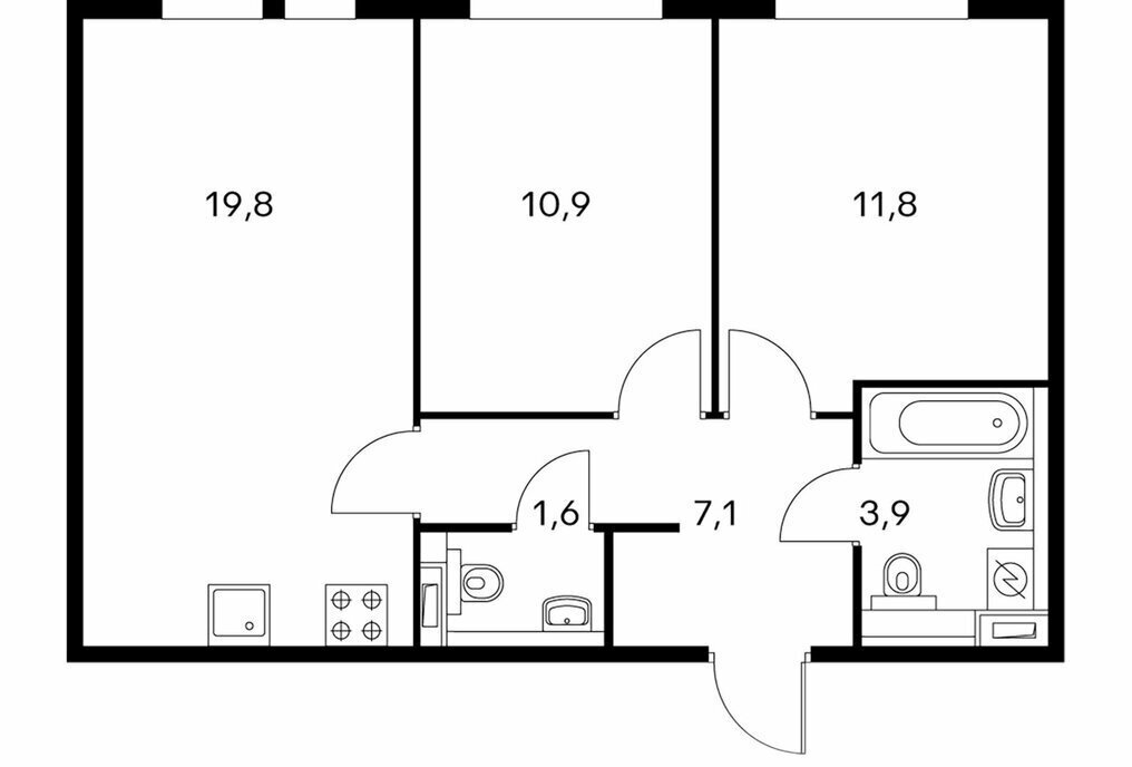 квартира г Москва метро Коммунарка метро Саларьево ТиНАО жилой комплекс Саларьево Парк, 83. 2 фото 1