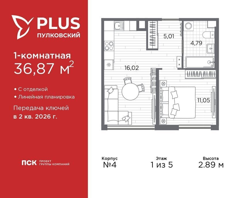 квартира г Санкт-Петербург метро Московская ЖК Пулковский Ленинградская область фото 1