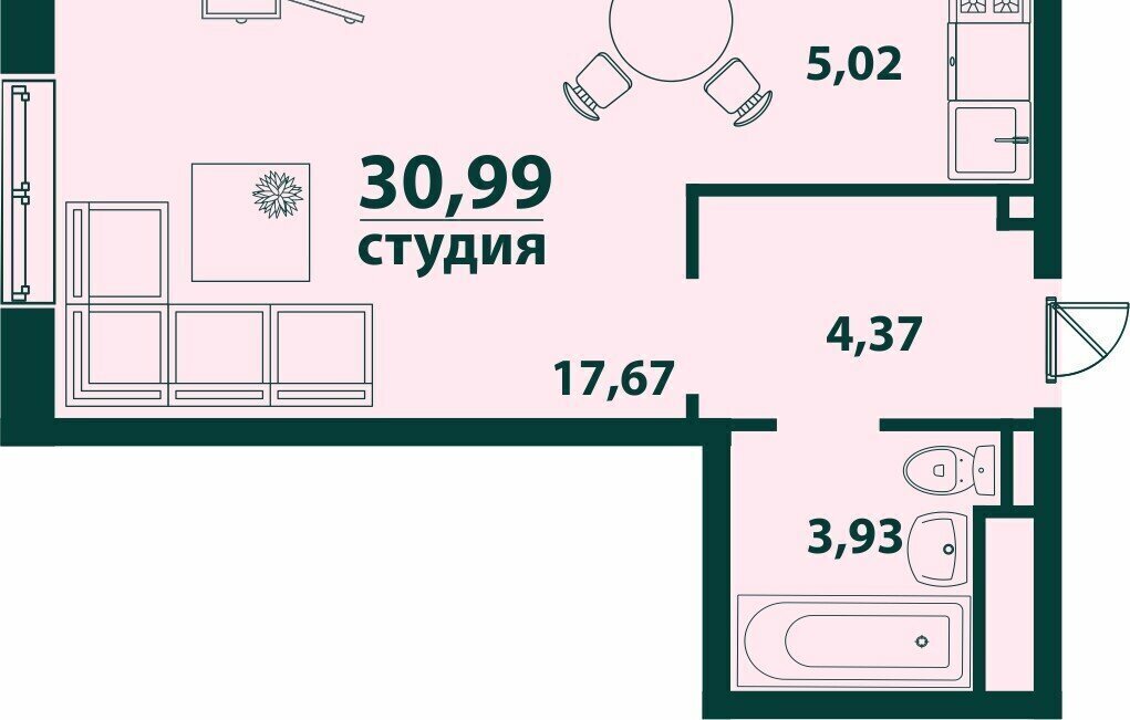 квартира г Ульяновск 19-й микрорайон ЖК «‎Аквамарин 2» 4 фото 1