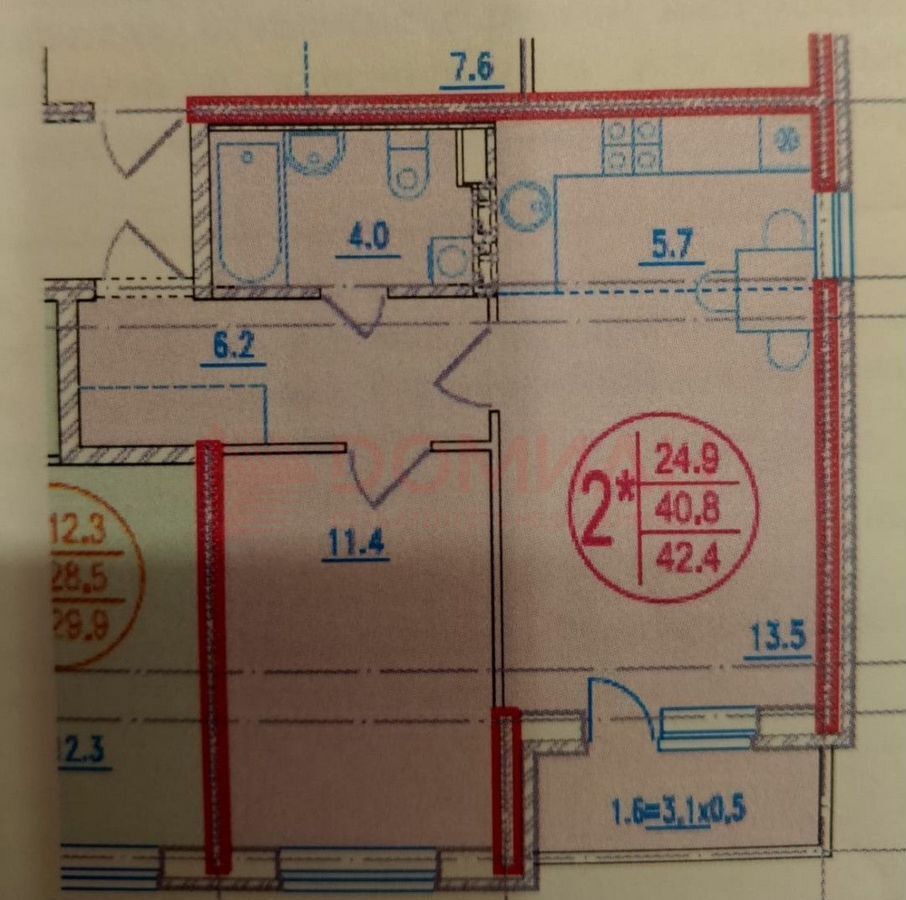 квартира г Ростов-на-Дону р-н Советский ул 1-я Ковровая 65/2 фото 9