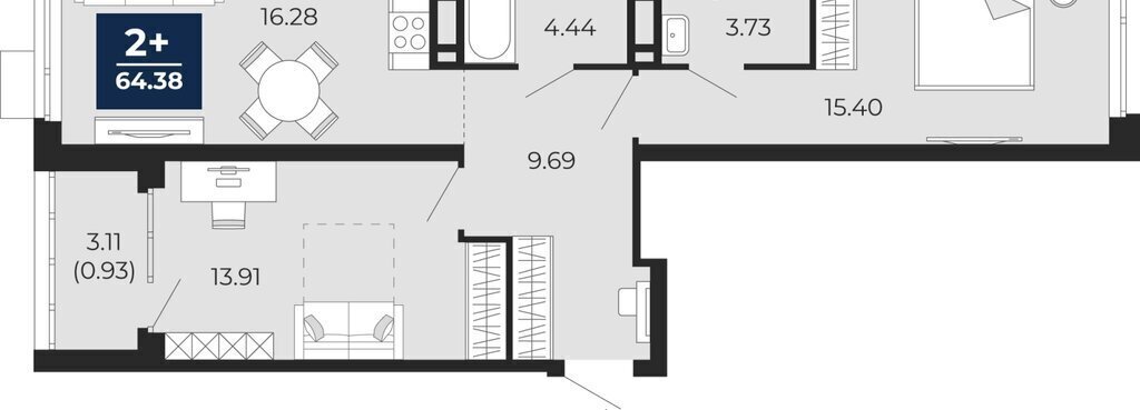 квартира г Тюмень ул Арктическая 6 Калининский административный округ фото 1