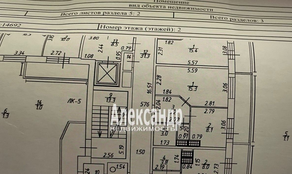 квартира г Санкт-Петербург метро Лесная р-н Пискарёвка дор Кушелевская 7к/3 фото 2